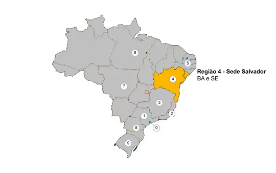 Bahia province in Brasil with the initial number of the ZIP Code.