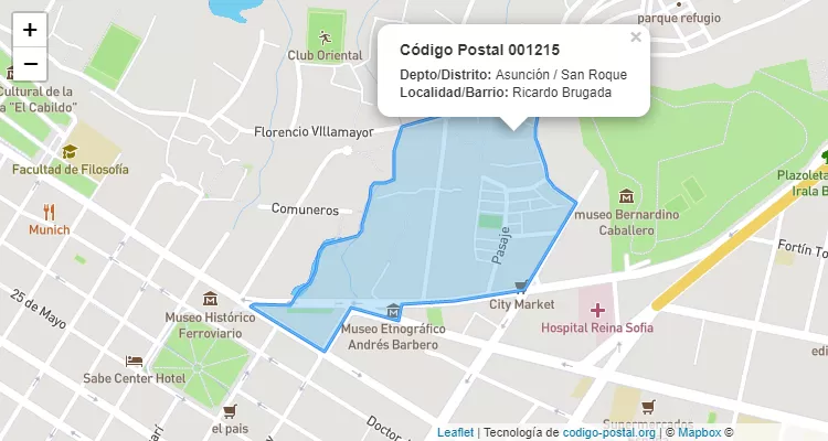 Código Postal 001215 - Paraguay