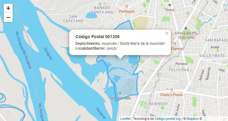 Código Postal Jukyty, Santa María de la Asunción - Asunción