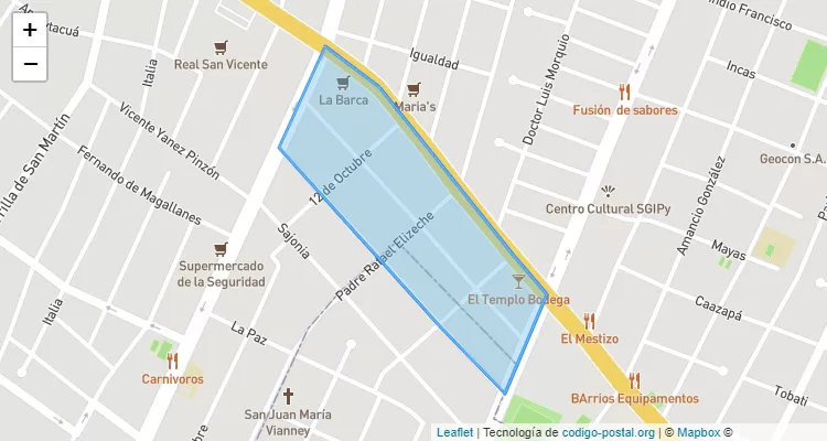 Código Postal Pinozá, Santa María de la Asunción - Asunción