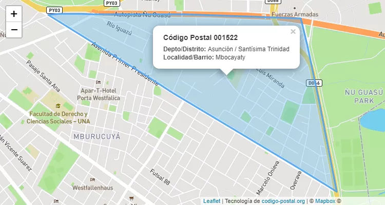 Código Postal Mbocayaty, Santísima Trinidad - Asunción