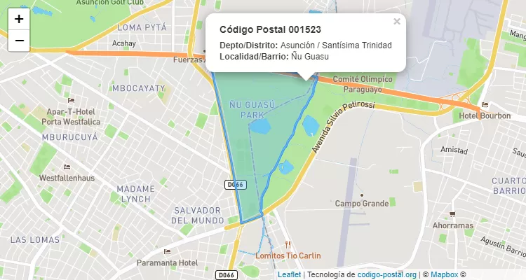 Código Postal Ñu Guasu, Santísima Trinidad - Asunción