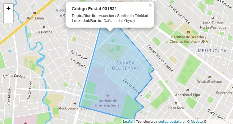 Código Postal Cañada del Ybyray, Santísima Trinidad - Asunción