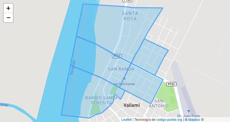 Código Postal Vallemi San Gerardo Sub-Urbano, San Lázaro - Concepción