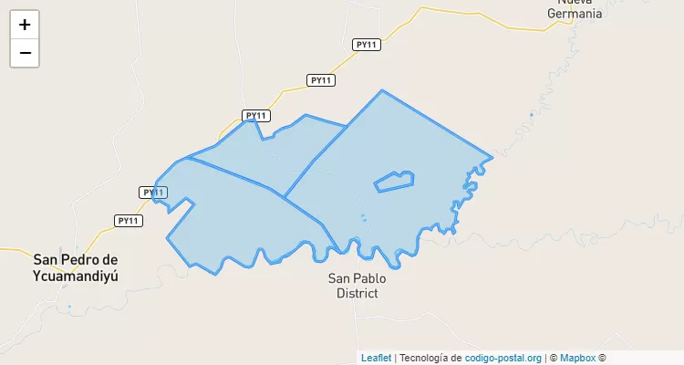 Código Postal Jakare Ñe´e, San Pedro del Ycuamandyyú - San Pedro