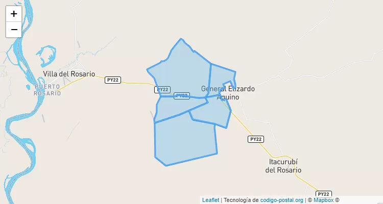 Código Postal Mandyju, General Elizardo Aquino - San Pedro