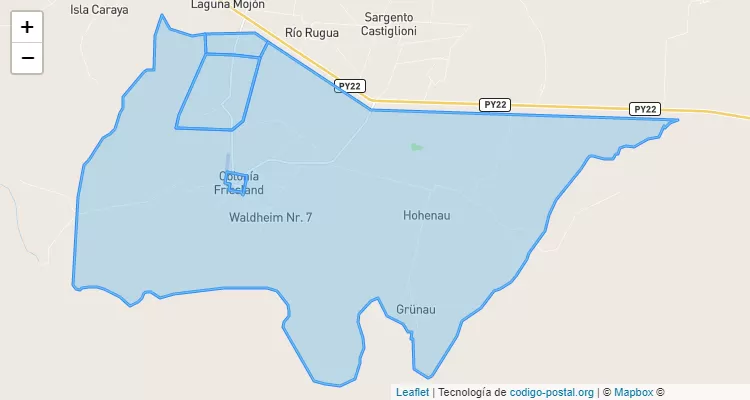 Código Postal Aldea 2 Friesland, Itacurubí del Rosario - San Pedro