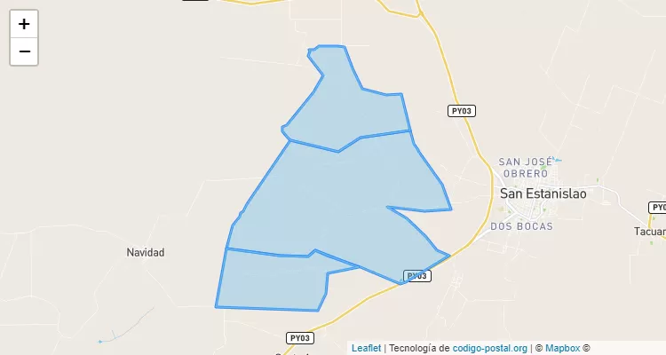 Código Postal Itapé Guy, San Estanislao - San Pedro