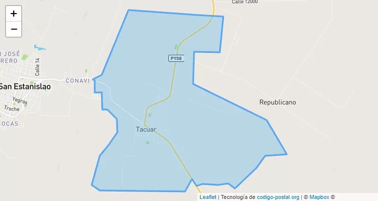 Código Postal Takuara, San Estanislao - San Pedro