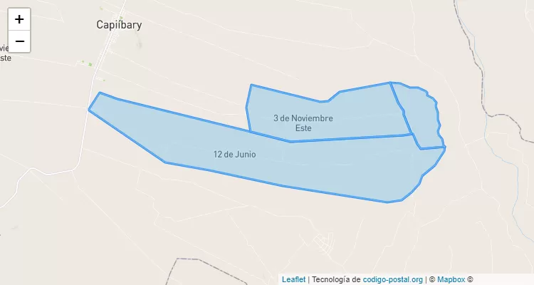Código Postal Asentamiento 12 de Junio, Capiibary - San Pedro
