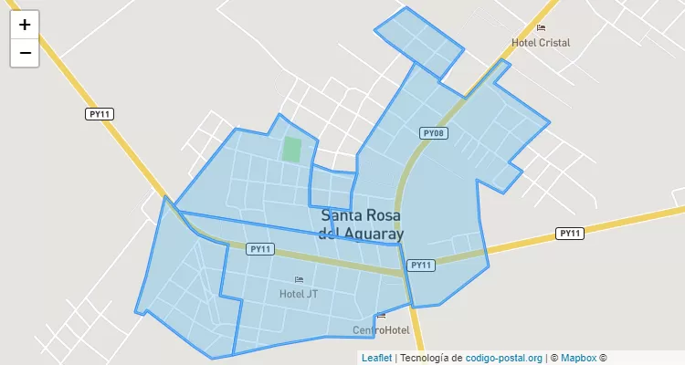 Código Postal Fátima, Santa Rosa del Aguaray - San Pedro