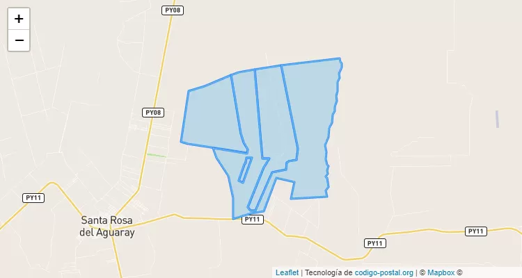 Código Postal Kororo`i, Santa Rosa del Aguaray - San Pedro