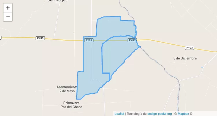 Código Postal Sanguina Kue, Yrybucua - San Pedro