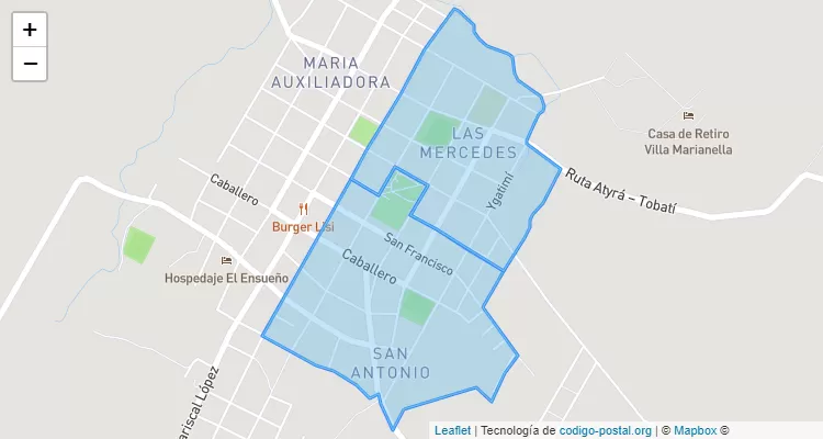 Código Postal Las Mercedes, Atyrá - Cordillera