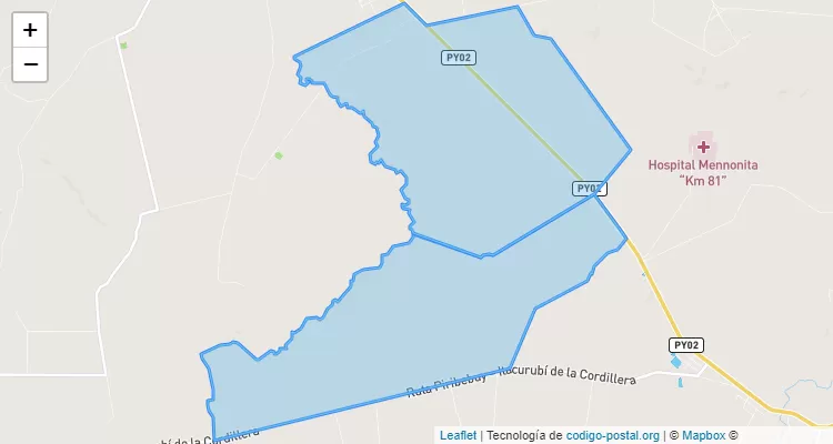 Código Postal Cabañas Kue, Eusebio Ayala - Cordillera