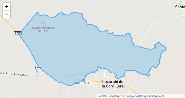 Código Postal Takuara, Itacurubí de la Cordillera - Cordillera