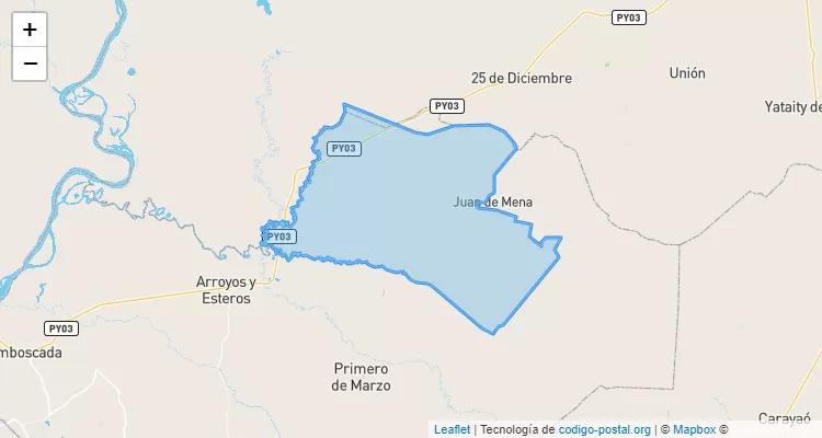 Código Postal Zona de Estancias, Juan de Mena - Cordillera