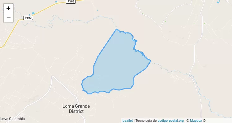 Código Postal Jaguarete Kua, Loma Grande - Cordillera