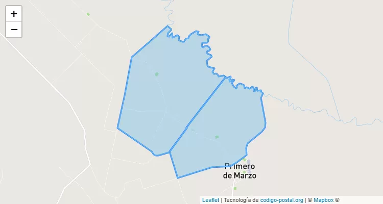 General Díaz, Primero de Marzo - Cordillera ZIP Code