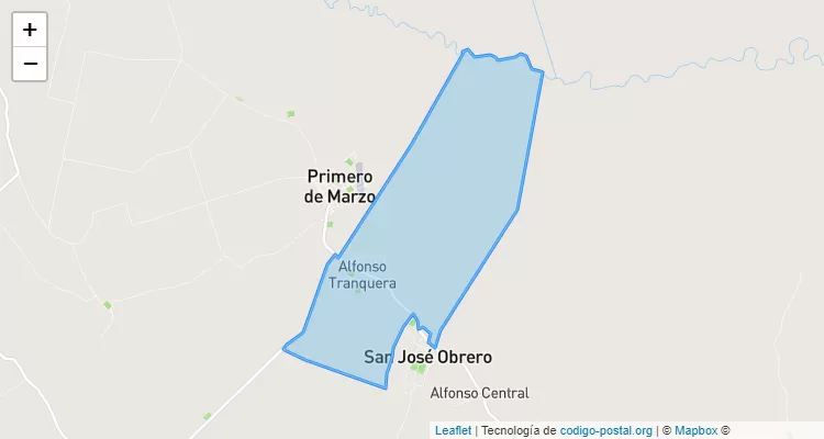 Código Postal Alfonso Tranquera, San José Obrero - Cordillera