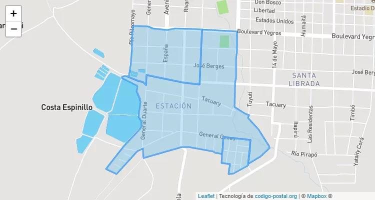 Código Postal Urbano, Villarrica - Guairá