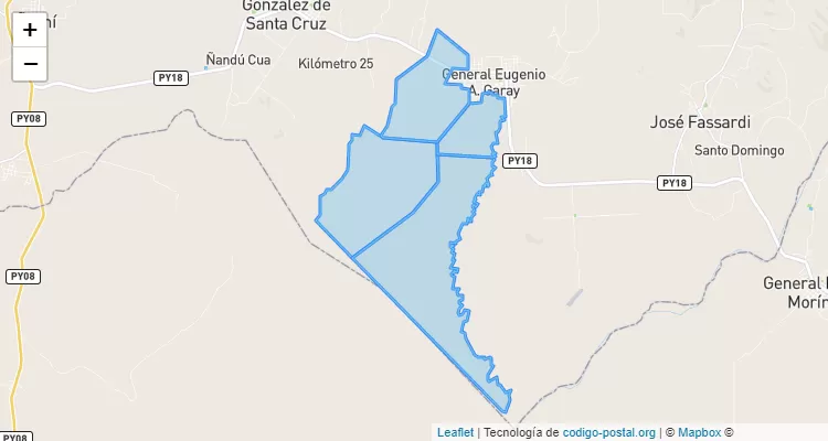 Código Postal San Roque, Gral. Eugenio A. Garay - Guairá