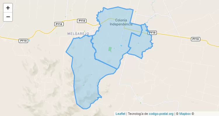 Código Postal Planta Urbana, Independencia - Guairá