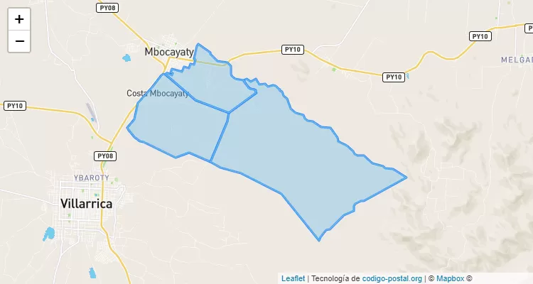 Código Postal Costa Pisadera, Mbocayaty - Guairá
