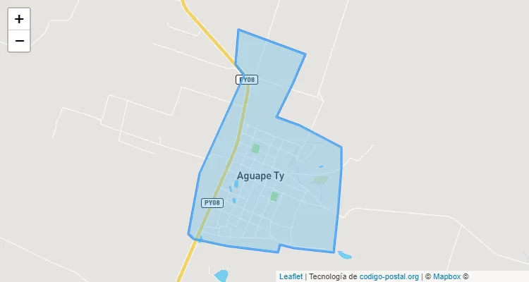 Código Postal Aguapety - Sub Urbano, Coronel Oviedo - Caaguazú