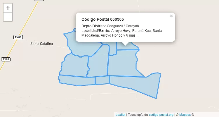 Código Postal Cristo Rey, Carayaó - Caaguazú