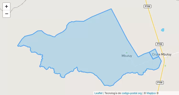 Código Postal San Agustín, Santa Rosa del Mbutuy - Caaguazú