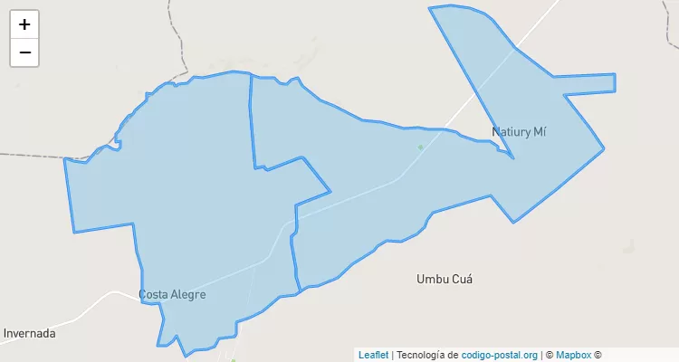 Código Postal Costa Alegre, Santa Rosa del Mbutuy - Caaguazú