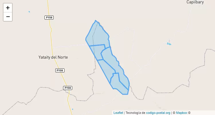 Código Postal Calle 20, Santa Rosa del Mbutuy - Caaguazú