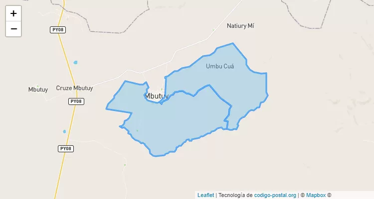 Código Postal Mbutuy I, Santa Rosa del Mbutuy - Caaguazú