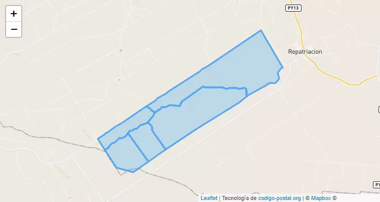 Código Postal 2da Linea Tacuru Pyta, Repatriación - Caaguazú