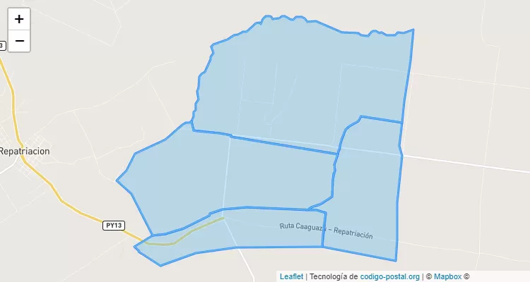 Código Postal 1ra Linea Caballero, Repatriación - Caaguazú
