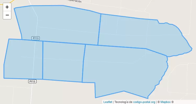 Código Postal 2da Linea Caballero Alvarez, Repatriación - Caaguazú