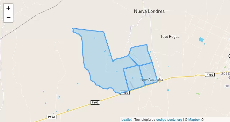 Código Postal La Novia, Nueva Londres - Caaguazú