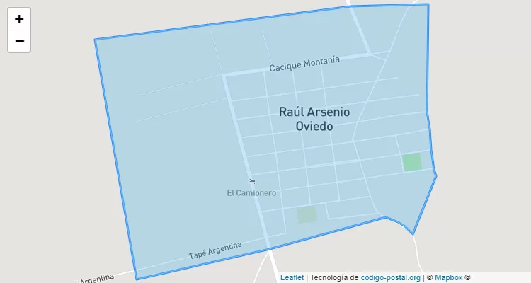 Código Postal Urbano, Raúl Arsenio Oviedo - Caaguazú