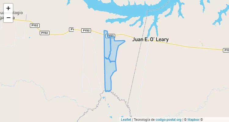 Código Postal 3 de Mayo, José Domingo Ocampos - Caaguazú