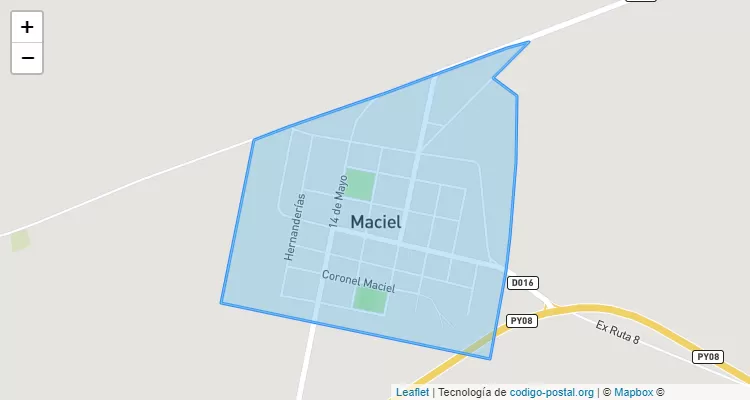 Código Postal Urbano, Maciel - Caazapá