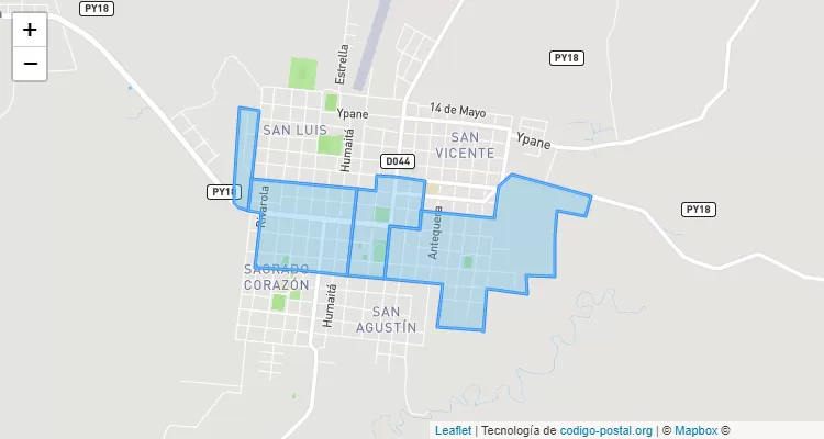 Código Postal Central, San Juan Nepomuceno - Caazapá