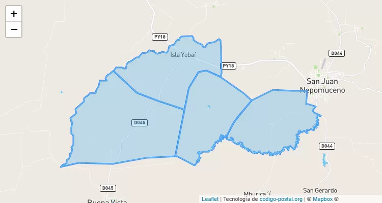 Código Postal Nahu, San Juan Nepomuceno - Caazapá