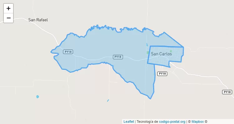Código Postal San Carlos, San Juan Nepomuceno - Caazapá
