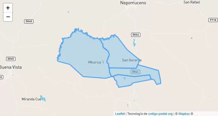 Código Postal San Gerardo, San Juan Nepomuceno - Caazapá