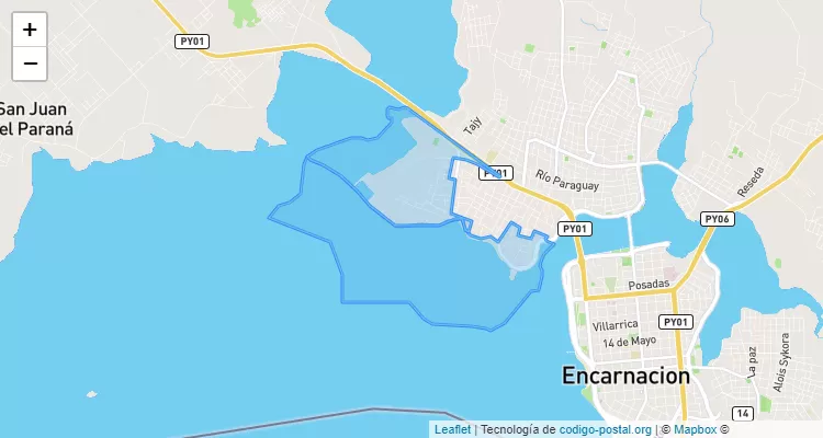 Código Postal Mboi Ka`e, Encarnación - Itapúa