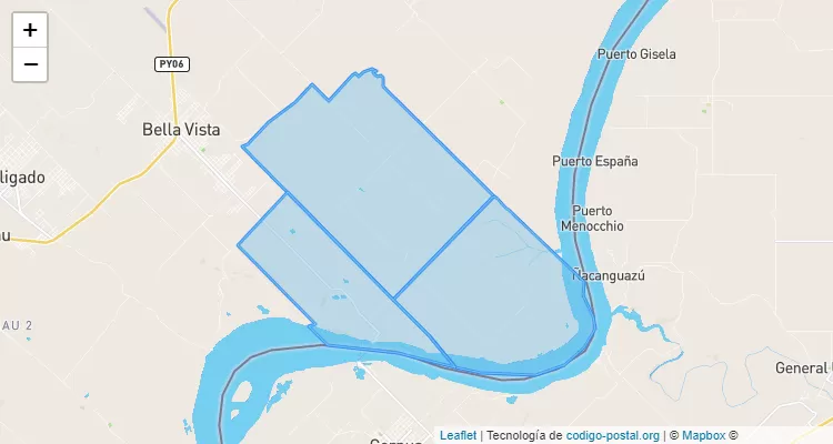 Código Postal Zona Fordi 5 y 8, Bella Vista - Itapúa