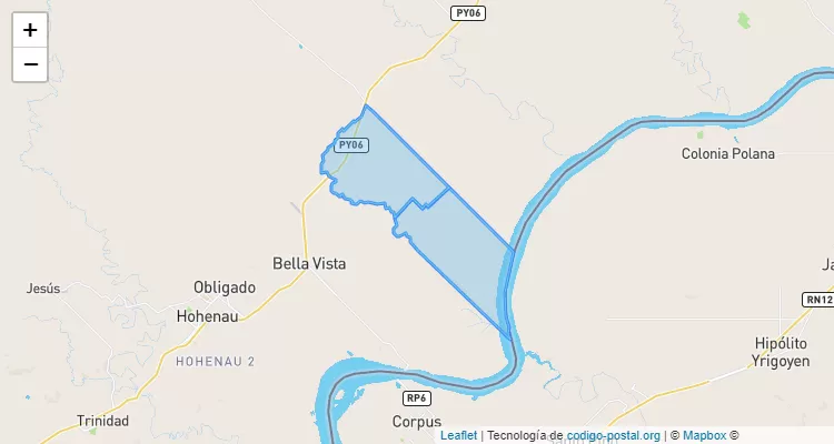 Código Postal Zona Vacay 10 y 13, Bella Vista - Itapúa