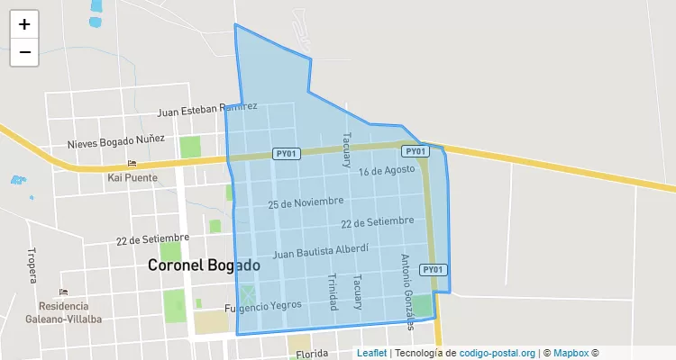 Santa Rosa, Coronel Bogado - Itapúa ZIP Code