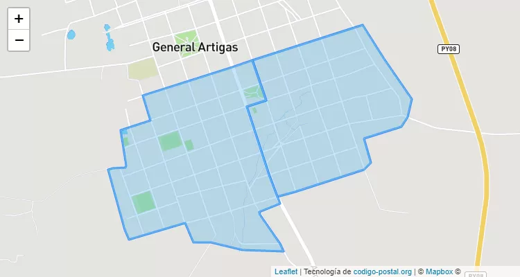 Código Postal Barrio 3, General Artigas - Itapúa